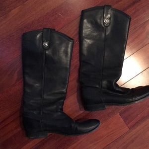 Frye Melissa button 2 Tall leather black boots